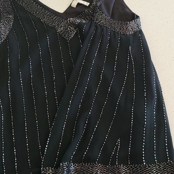 Joie beaded silk chiffon v-neck sleeveless top - Picture 5 of 11